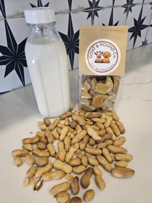 Goat Milk, Oat and Peanut Butter Dog Treats- Medium Size- 8 oz